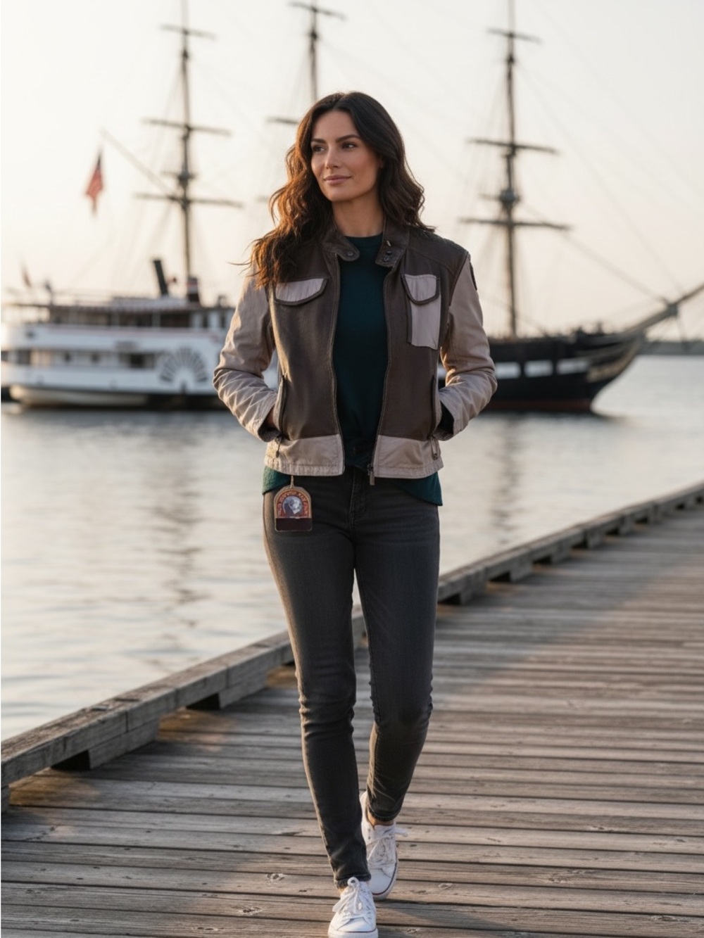 Parajumpers Two-Tone Brown and Light Gray Bomber Jacket